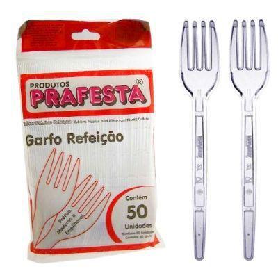 Garfo plastico refeicao cristal premium prafesta