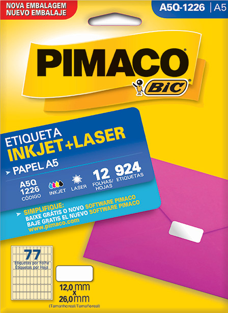 Etiqueta pimaco Q-1226 A5 envelope com 12 folhas