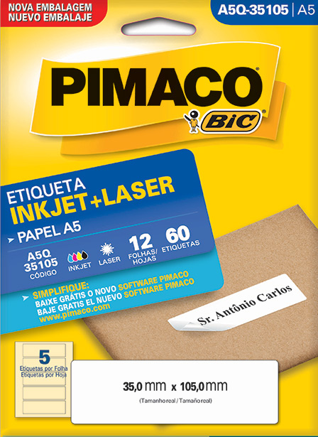 Etiqueta pimaco Q-35105 A5 envelope com 12 folhas