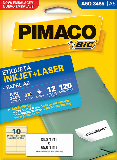 Etiqueta pimaco Q-3465 A5 envelope com 12 folhas