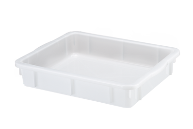 Caixa plastica 42,4 x 34 x 8,4 cm branca com tampa Pleion ref. 0507