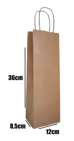 Sacola de papel kraft 12x8,5x36 cm N160 KR
