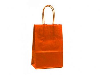 Sacola de papel laranja PP 14x9x21,5 cm N156